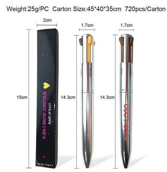 “4-in-1 Brow Contour Pencil | waterproof” smudge proof Eyebrow Makeup Tool”