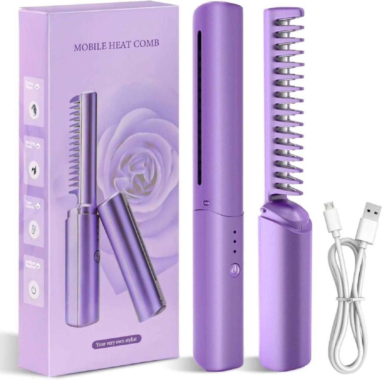 Meneflix Wireless Hair Styling Comb Magic – Versatile Electric Mini Straightener