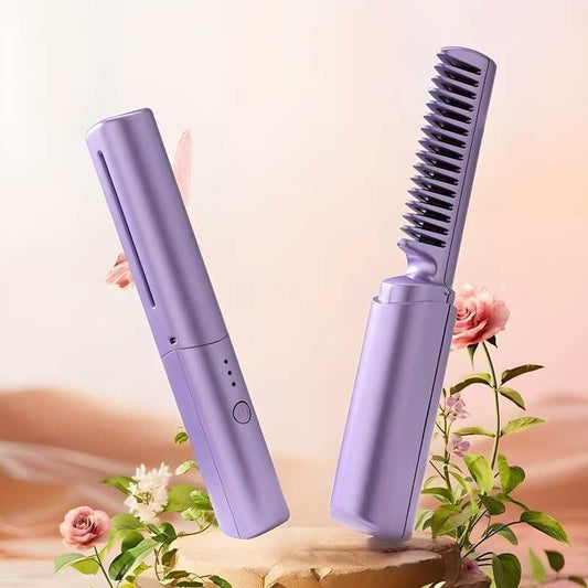 Meneflix Wireless Hair Styling Comb Magic – Versatile Electric Mini Straightener