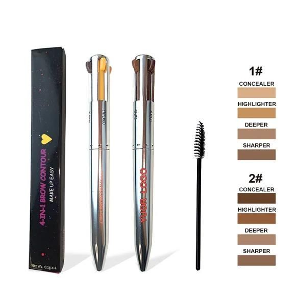 “4-in-1 Brow Contour Pencil | waterproof” smudge proof Eyebrow Makeup Tool”
