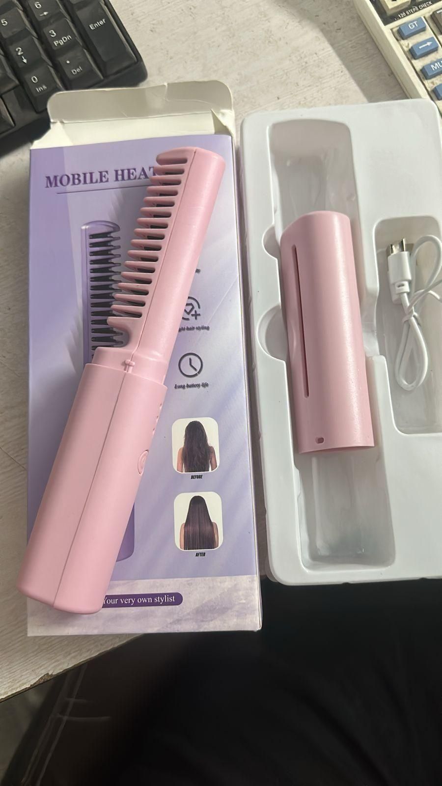 Meneflix Wireless Hair Styling Comb Magic – Versatile Electric Mini Straightener